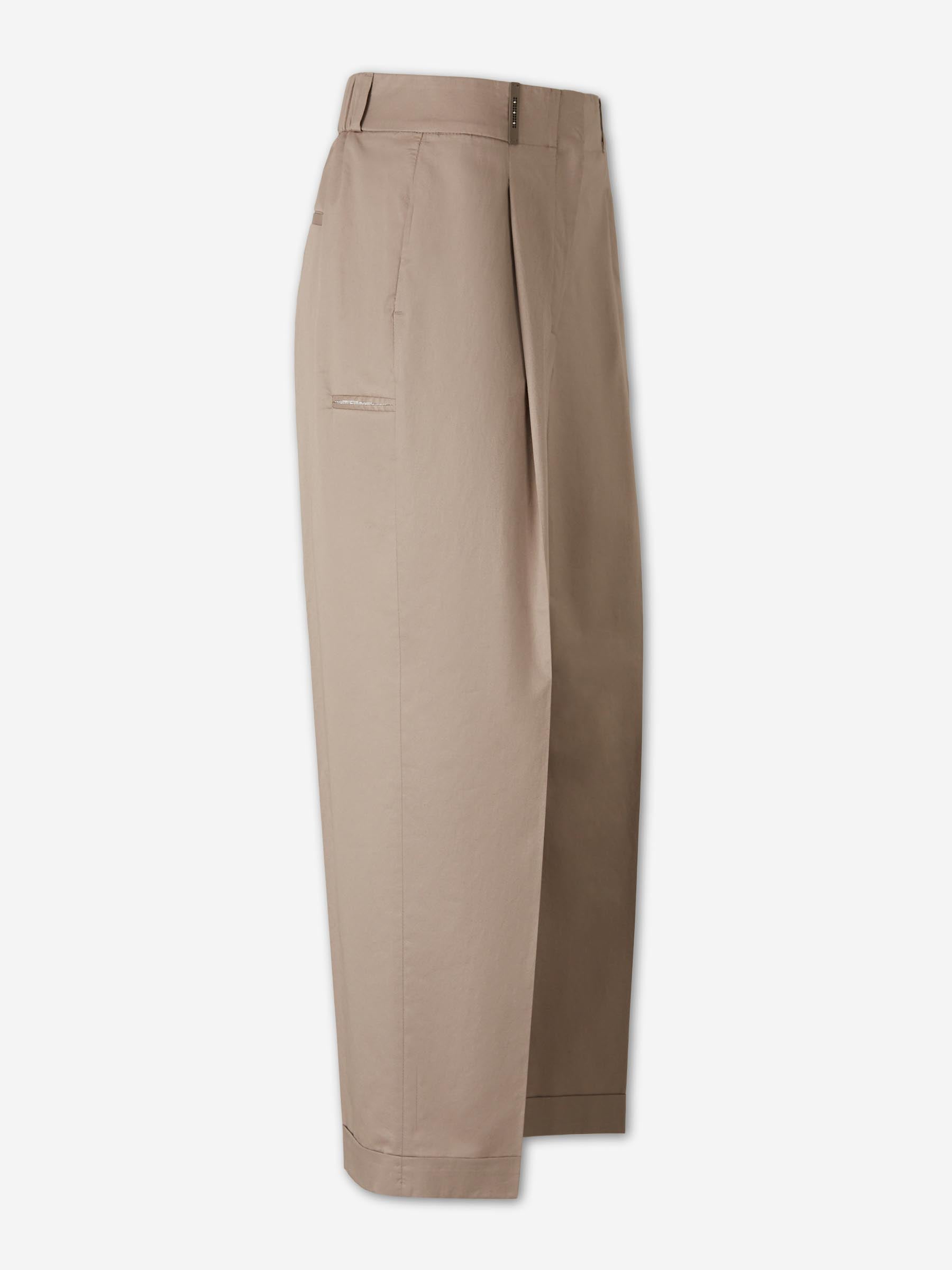 Peserico Mujer Barcelona Pantalones Rectos Anchos color Taupe sku 761-004039 01 - Foto 2