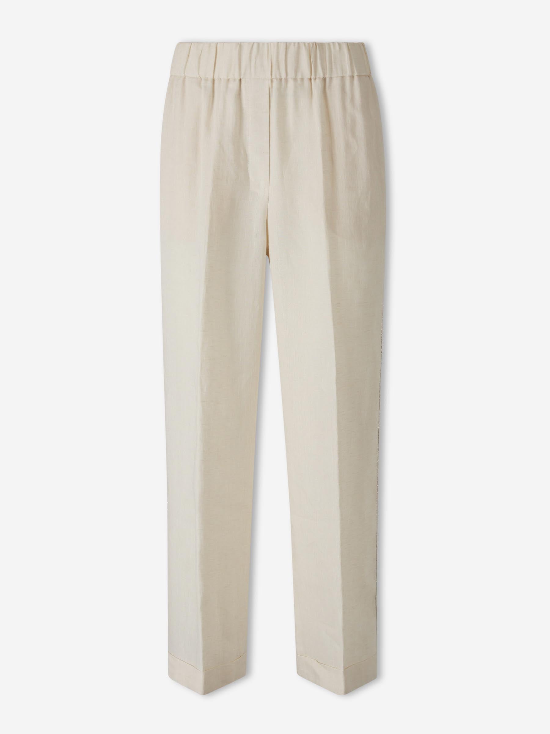 Peserico Mujer Barcelona Pantalones Casual Lino color Beige sku 761-004047 01 - Foto 1