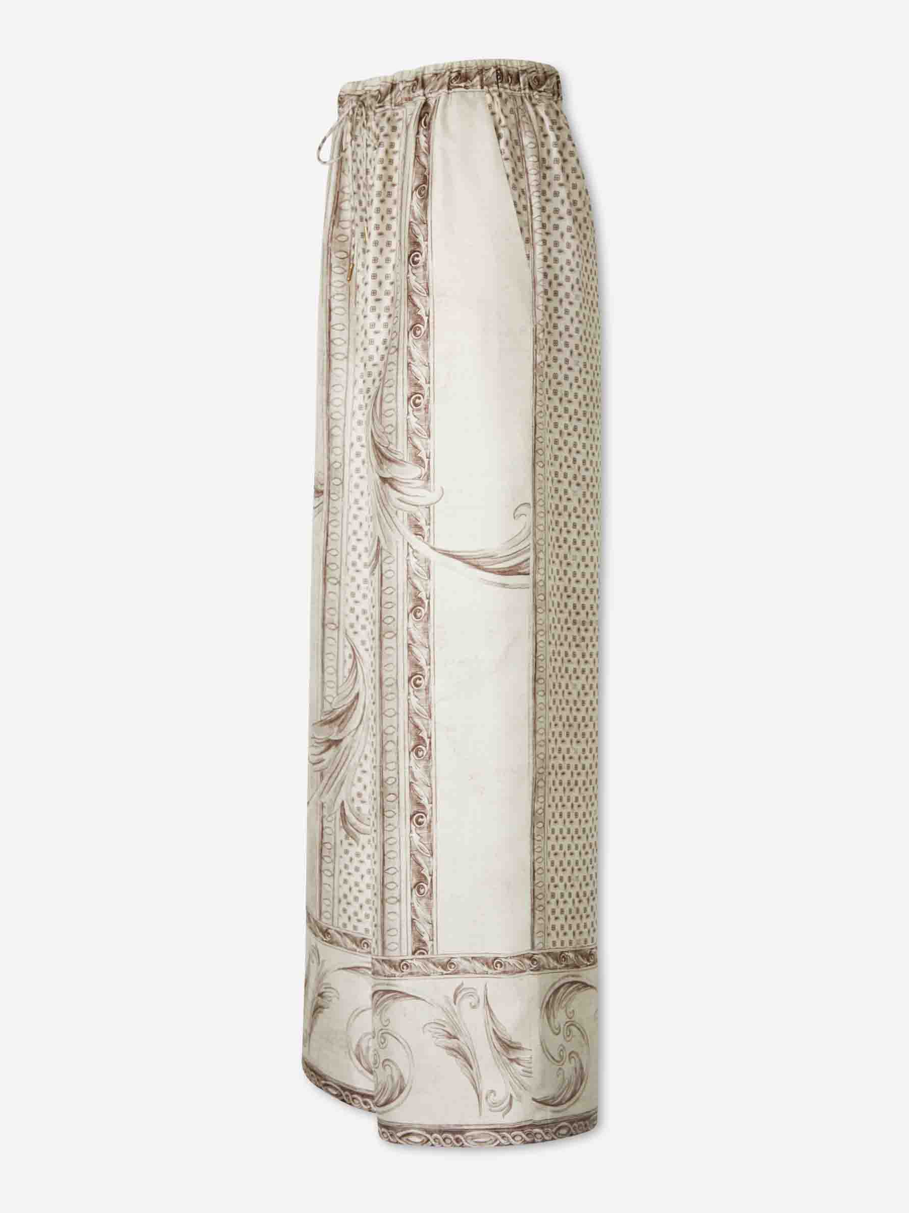 Max Mara Mujer Barcelona Pantalón Seda Estampada color Crema sku 761-004060 01 - Foto 2