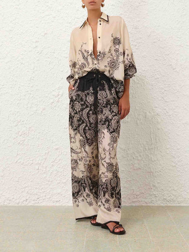 Zimmermann Mujer Barcelona Pantalones Anchos Rhiannon color Blanco Y Negro sku 761-004066 01 - Foto 2