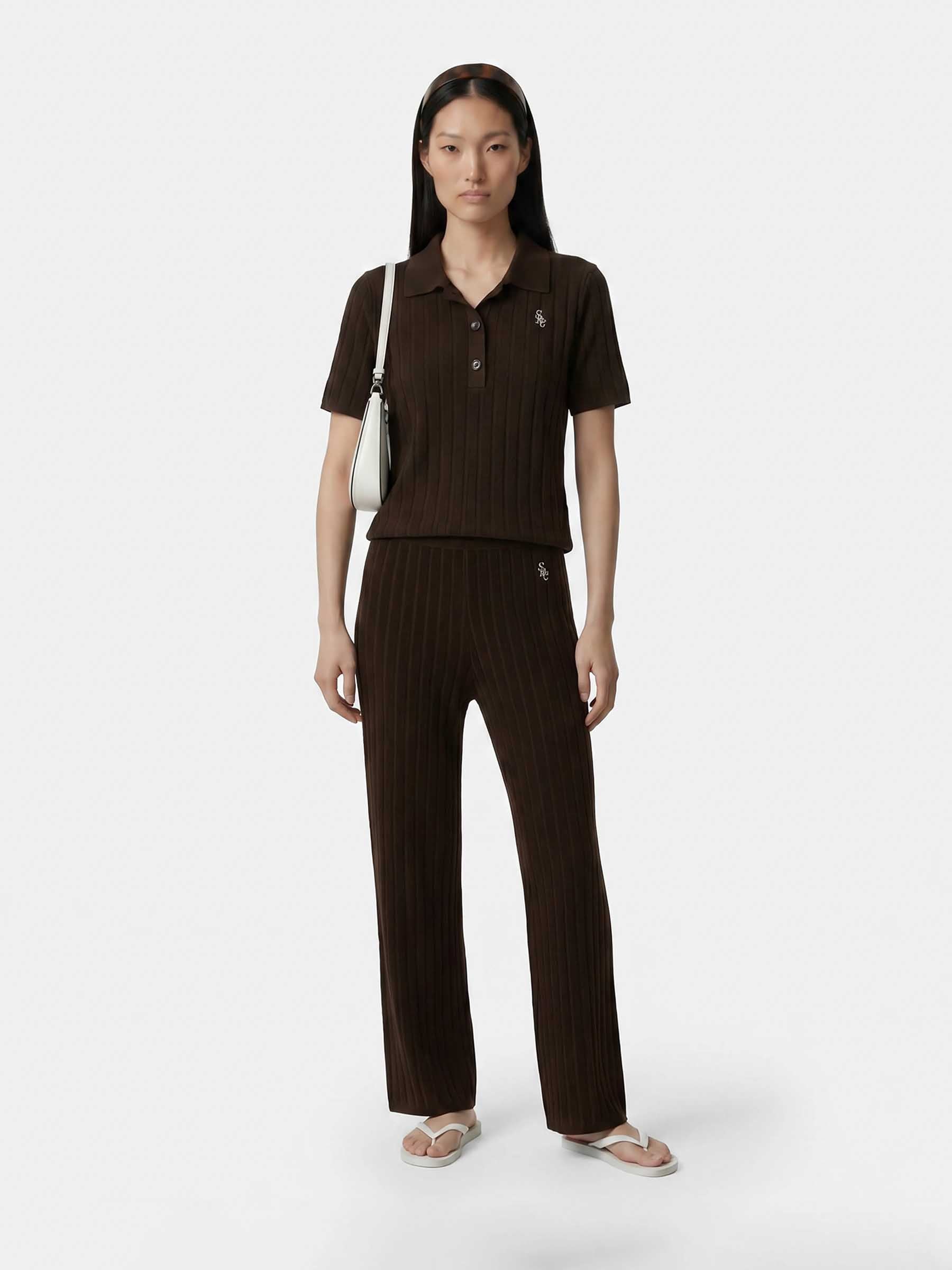 Sporty & Rich Mujer Barcelona Joggers Punto Acanalado color Marrón Oscuro sku 761-004085 01 - Foto 2