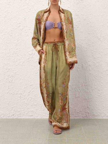 Zimmermann Mujer Barcelona Pantalones anchos Indra color Verde sku 761-004191 01 - Foto 2