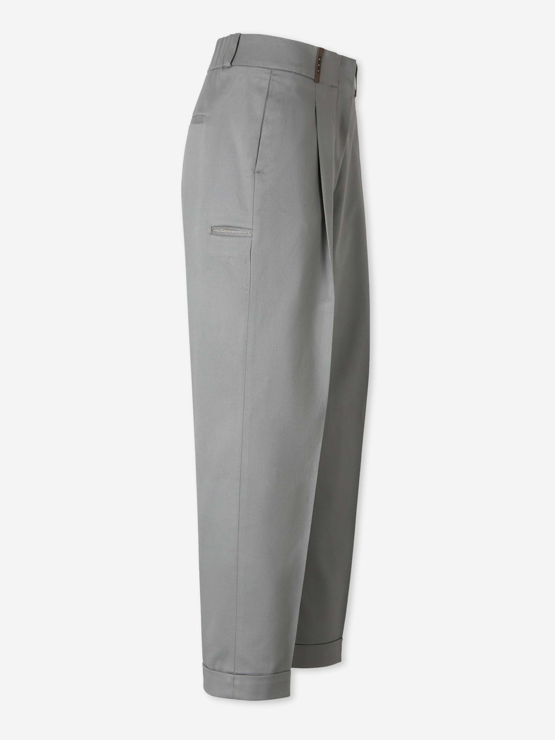 Peserico Mujer Barcelona Pantalones Vestir Satén color Gris sku 761-004196 01 - Foto 2