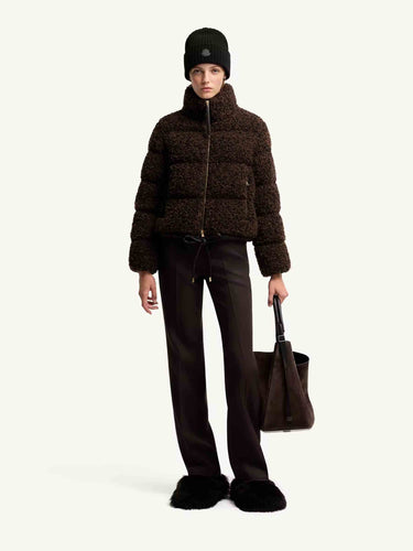 Moncler Mujer Barcelona Pantalones Rectos Poliéster Lana color Marrón Oscuro sku 761-004202 01 - Foto 2