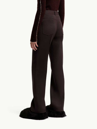 Moncler Mujer Barcelona Pantalones Rectos Poliéster Lana color Marrón Oscuro sku 761-004202 01 - Foto 3
