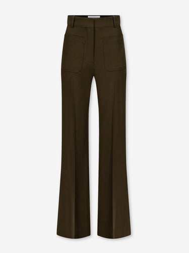 Victoria Beckham Mujer Barcelona Pantalones Flared Alina color Verde Militar sku 761-004229 01 - Foto 1