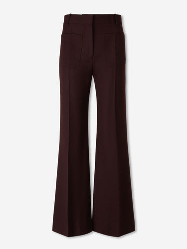 Victoria Beckham Mujer Barcelona Pantalones Flared Alina color Burdeos sku 761-004231 01 - Foto 1