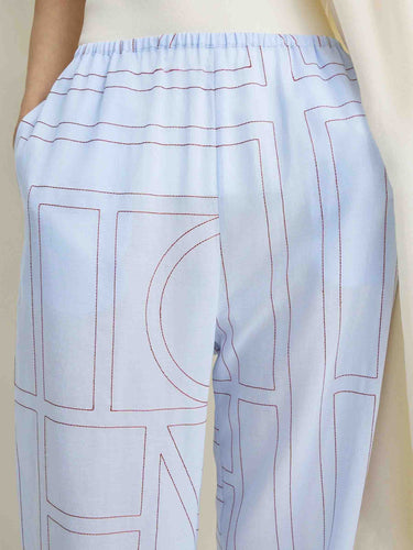 TOTEME Mujer Barcelona Pantalones Anchos Monograma color Azul Celeste sku 761-004239 01 - Foto 4