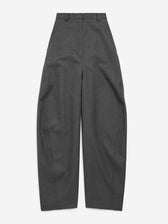 Balenciaga Mujer Barcelona Pantalones Barrel Lana color Gris Oscuro sku 761-004276 01 - Foto 1