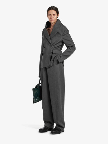 Balenciaga Mujer Barcelona Pantalones Barrel Lana color Gris Oscuro sku 761-004276 01 - Foto 2