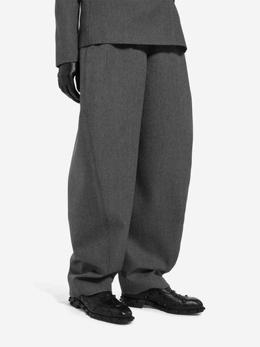 Balenciaga Mujer Barcelona Pantalones Barrel Lana color Gris Oscuro sku 761-004276 01 - Foto 3