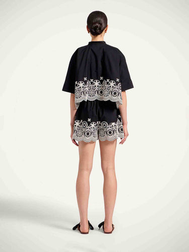 LaDoubleJ Mujer Barcelona Shorts Bordados Algodón color Blanco Y Negro sku 762-000543 01 - Foto 3