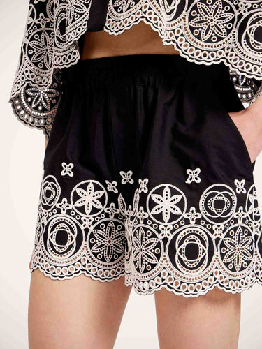 LaDoubleJ Mujer Barcelona Shorts Bordados Algodón color Blanco Y Negro sku 762-000543 01 - Foto 4