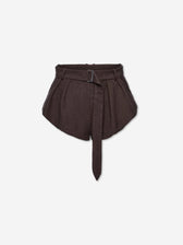 Magda Butrym Mujer Barcelona Shorts Anchos Lino color Marrón Oscuro sku 762-000559 01 - Foto 1
