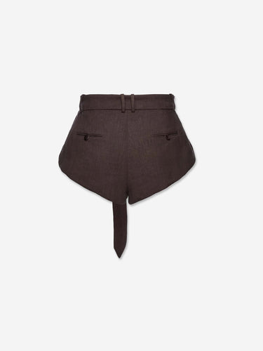 Magda Butrym Mujer Barcelona Shorts Anchos Lino color Marrón Oscuro sku 762-000559 01 - Foto 3
