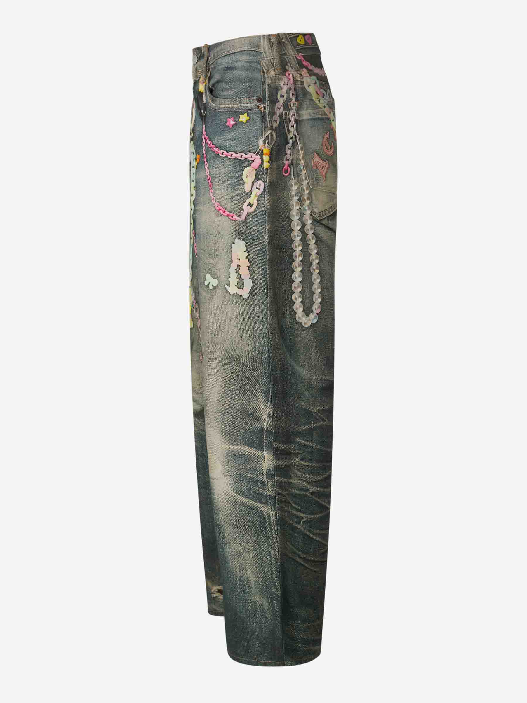 Acne Studios – Printed Wide Leg Jeans Mujer 763-001645 01