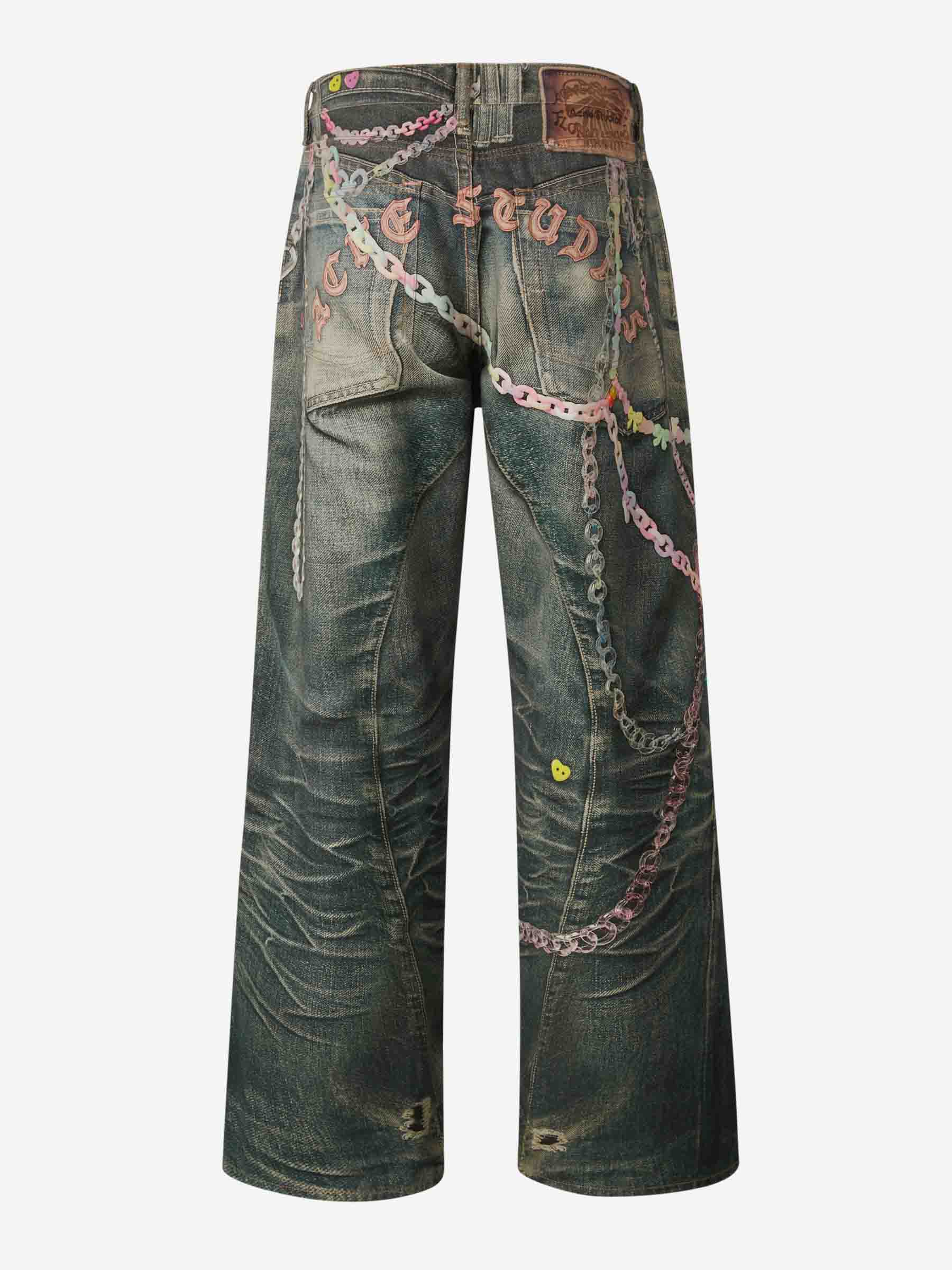Acne Studios – Printed Wide Leg Jeans Mujer 763-001645 01