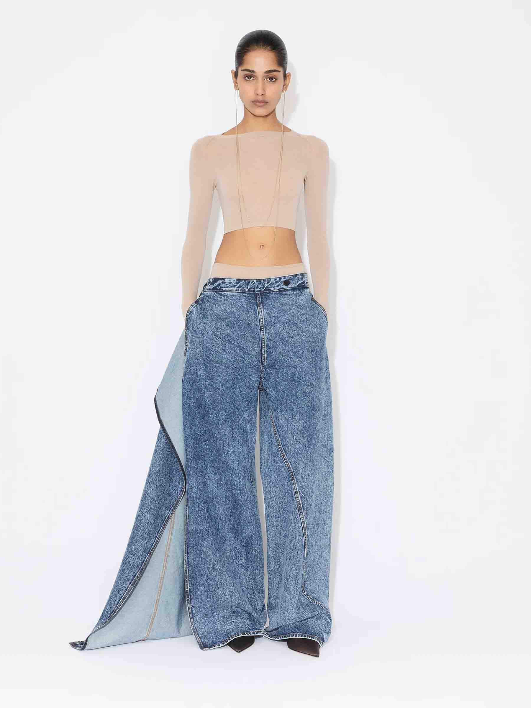 Alaïa Mujer Barcelona Jeans Wide Leg color Azul Denim Oscuro sku 763-001699 01 - Foto 2