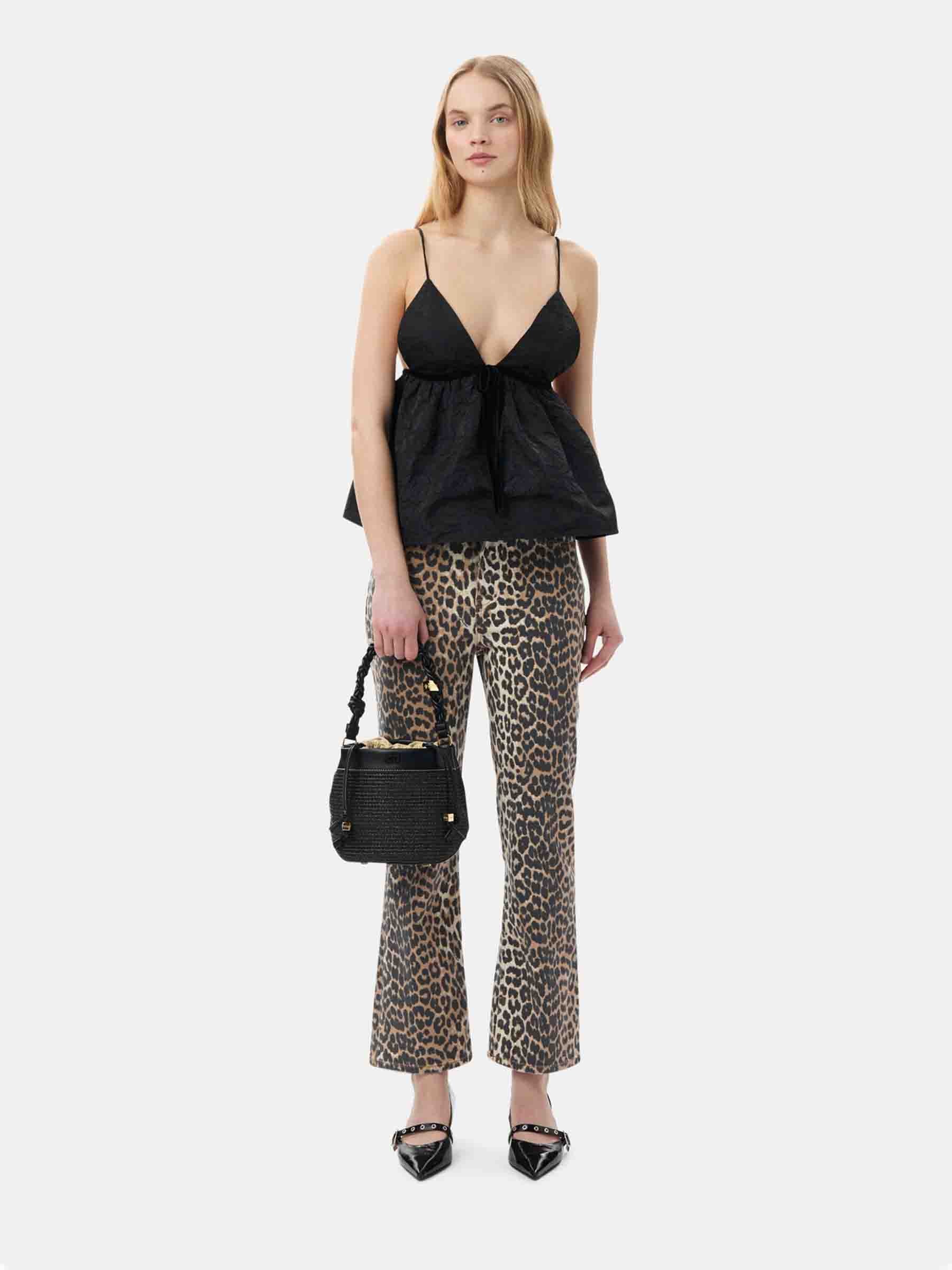 Ganni Mujer Barcelona Jeans Cropped Estampado color Leopardo sku 763-001703 01 - Foto 2