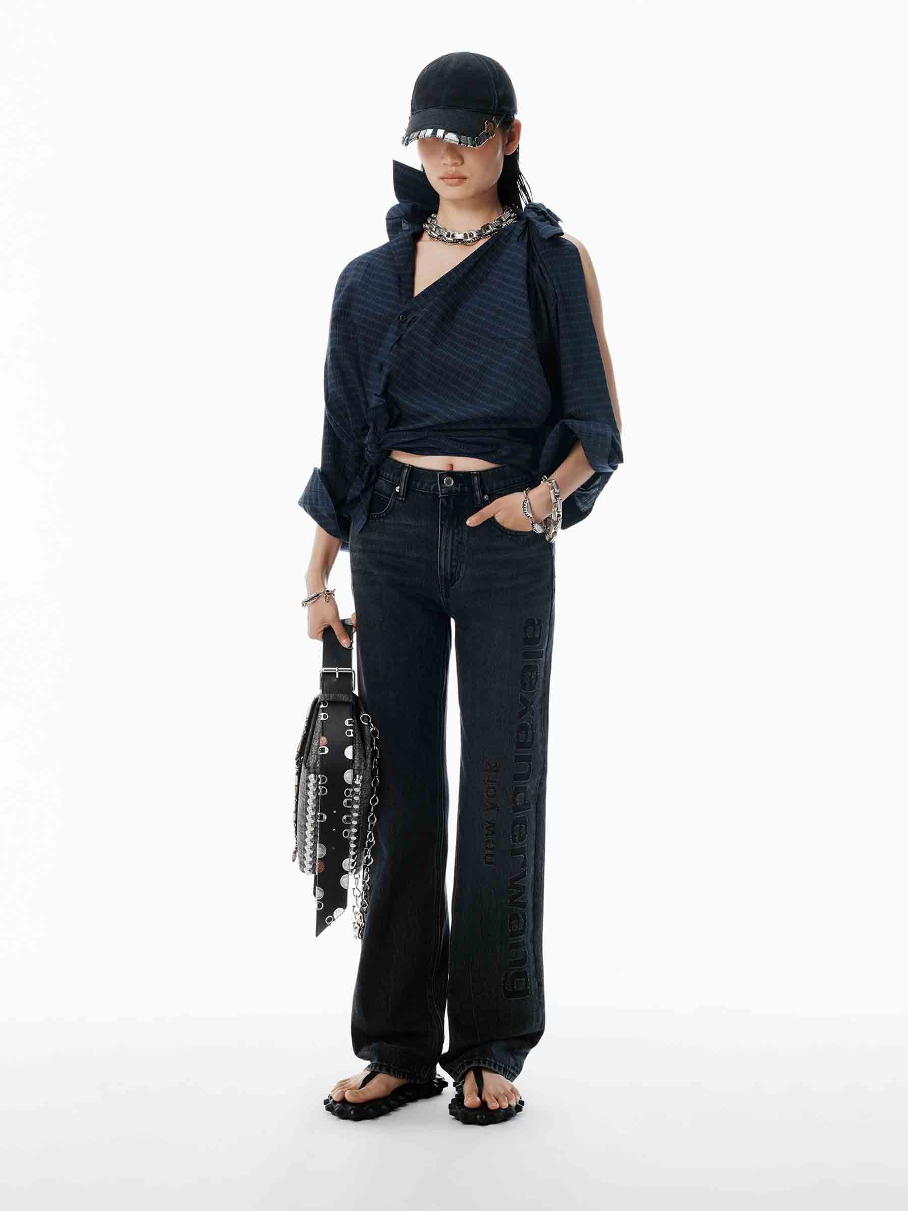 Alexander Wang Mujer Barcelona Jeans Rectos Logo color Negro sku 763-001776 01 - Foto 2