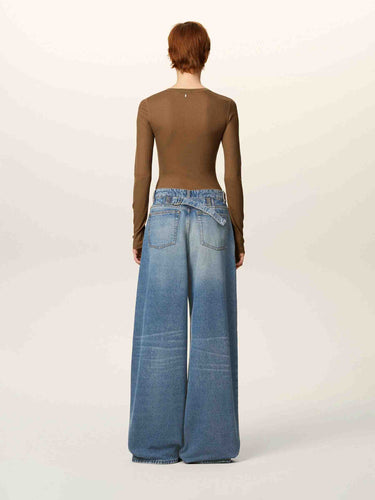 Ami Paris Mujer Barcelona Jeans Extra Anchos color Azul Denim sku 763-001780 01 - Foto 4