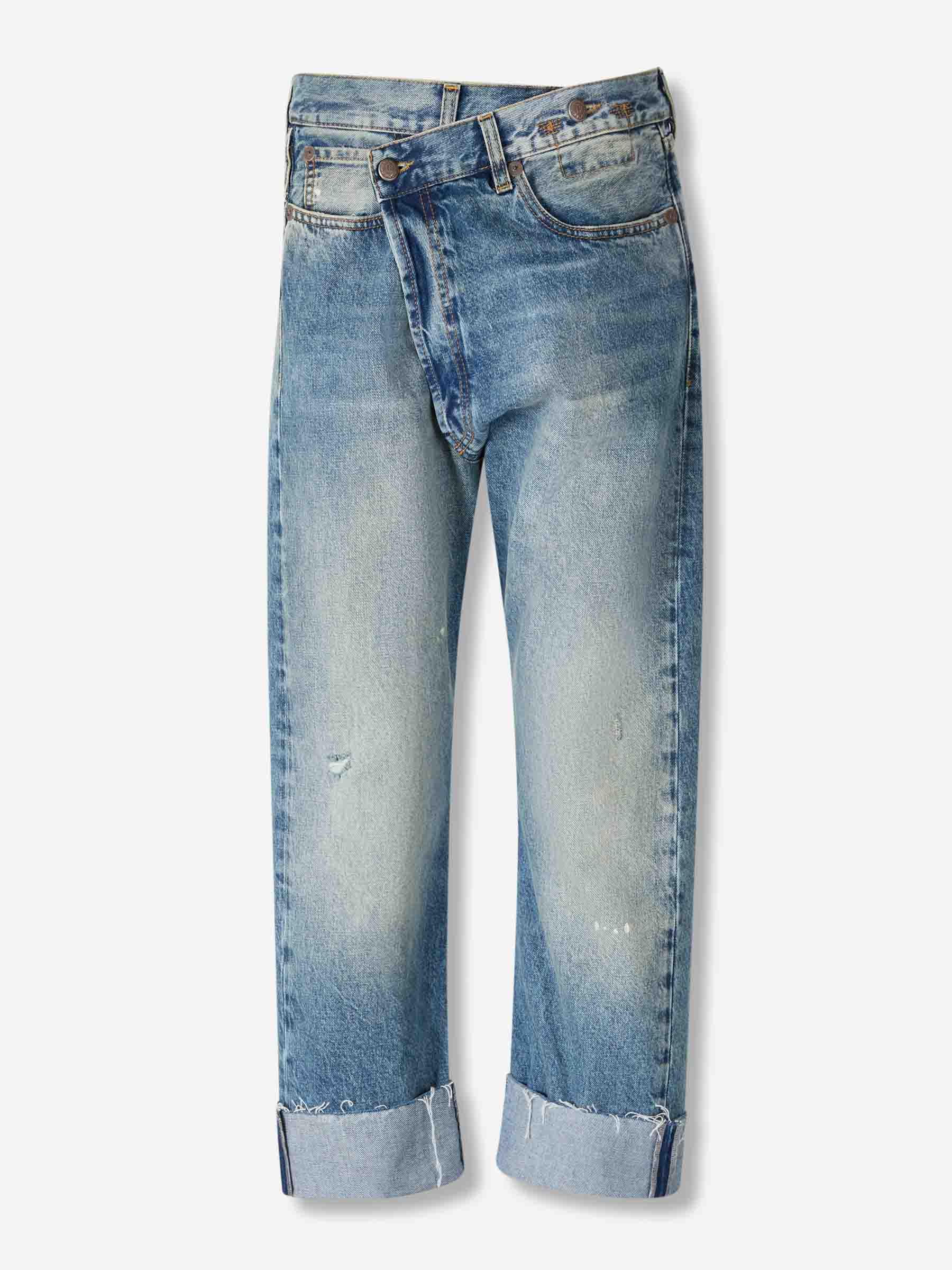 R13 Mujer Barcelona Jeans Anchos Crossover color Azul Denim sku 763-001801 01 - Foto 1
