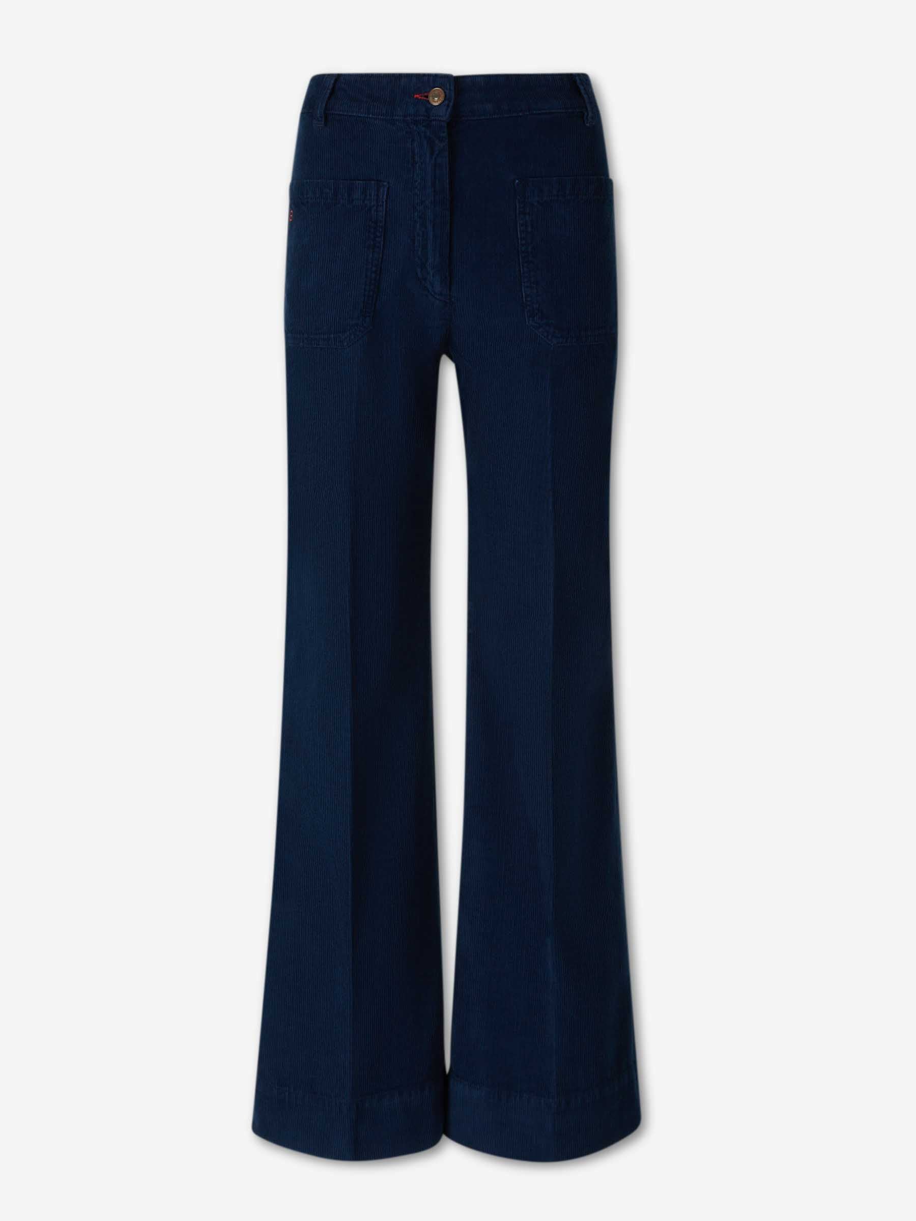Victoria Beckham Mujer Barcelona Pantalones Pana color Azul Marino sku 763-001810 01 - Foto 1