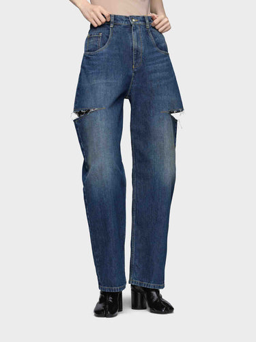 Maison Margiela Mujer Barcelona Jeans Anchos Aberturas color Azul Denim sku 763-001816 01 - Foto 2