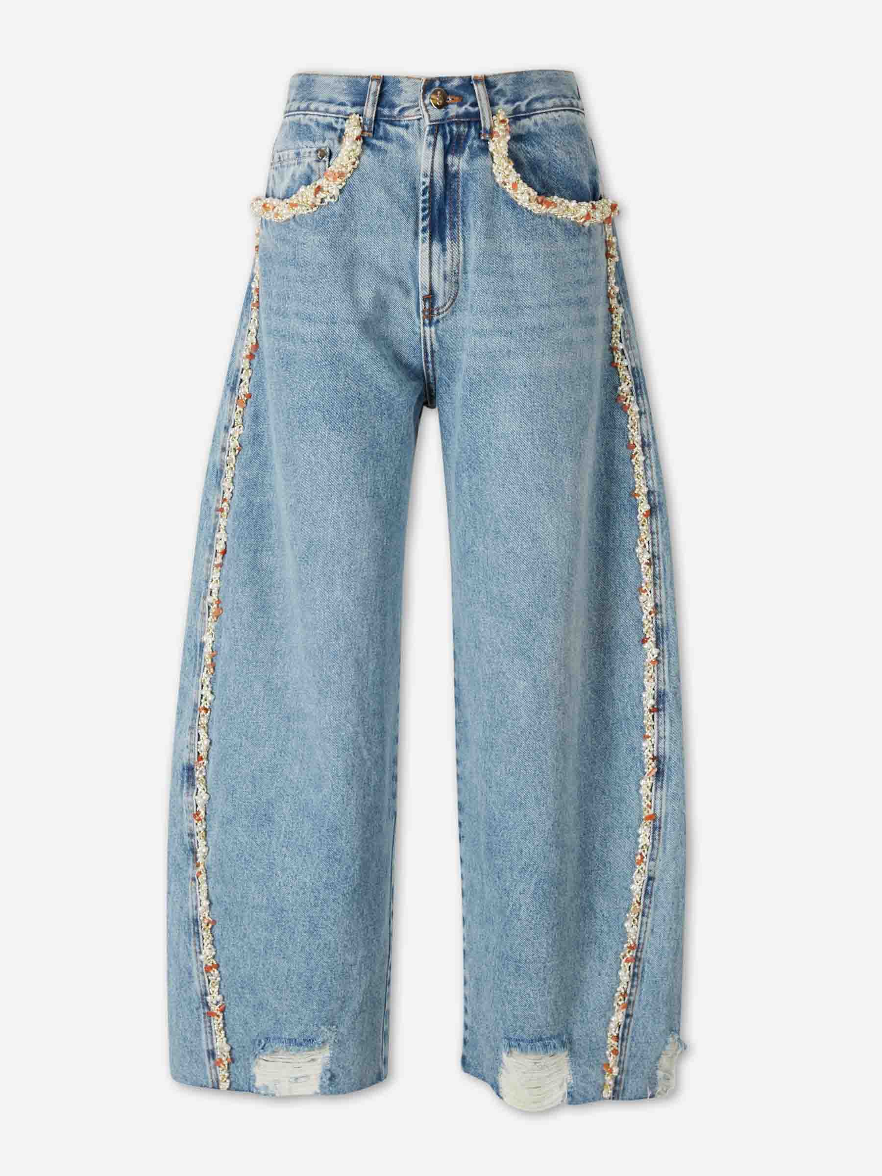 PatBo Mujer Barcelona Jeans Anchos Camila Coelho color Azul Denim sku 763-001860 01 - Foto 1