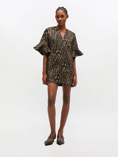 Ganni Mujer Barcelona Vestido Mini Volantes color Leopardo sku 763-001866 00 - Foto 2