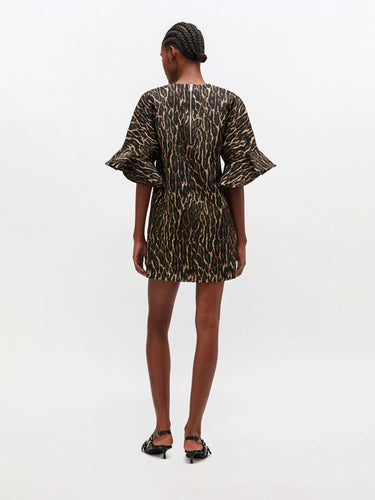 Ganni Mujer Barcelona Vestido Mini Volantes color Leopardo sku 763-001866 00 - Foto 3