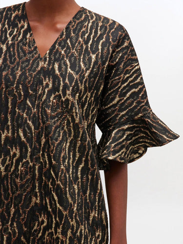 Ganni Mujer Barcelona Vestido Mini Volantes color Leopardo sku 763-001866 00 - Foto 4