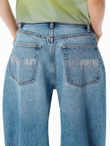 Alexander Wang Mujer Barcelona Jeans Barrel Logo color Azul Denim sku 763-001938 01 - Foto 4