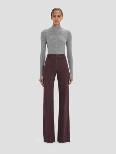 Victoria Beckham Mujer Barcelona Jeans Flared Alina color Burdeos sku 763-001948 01 - Foto 2
