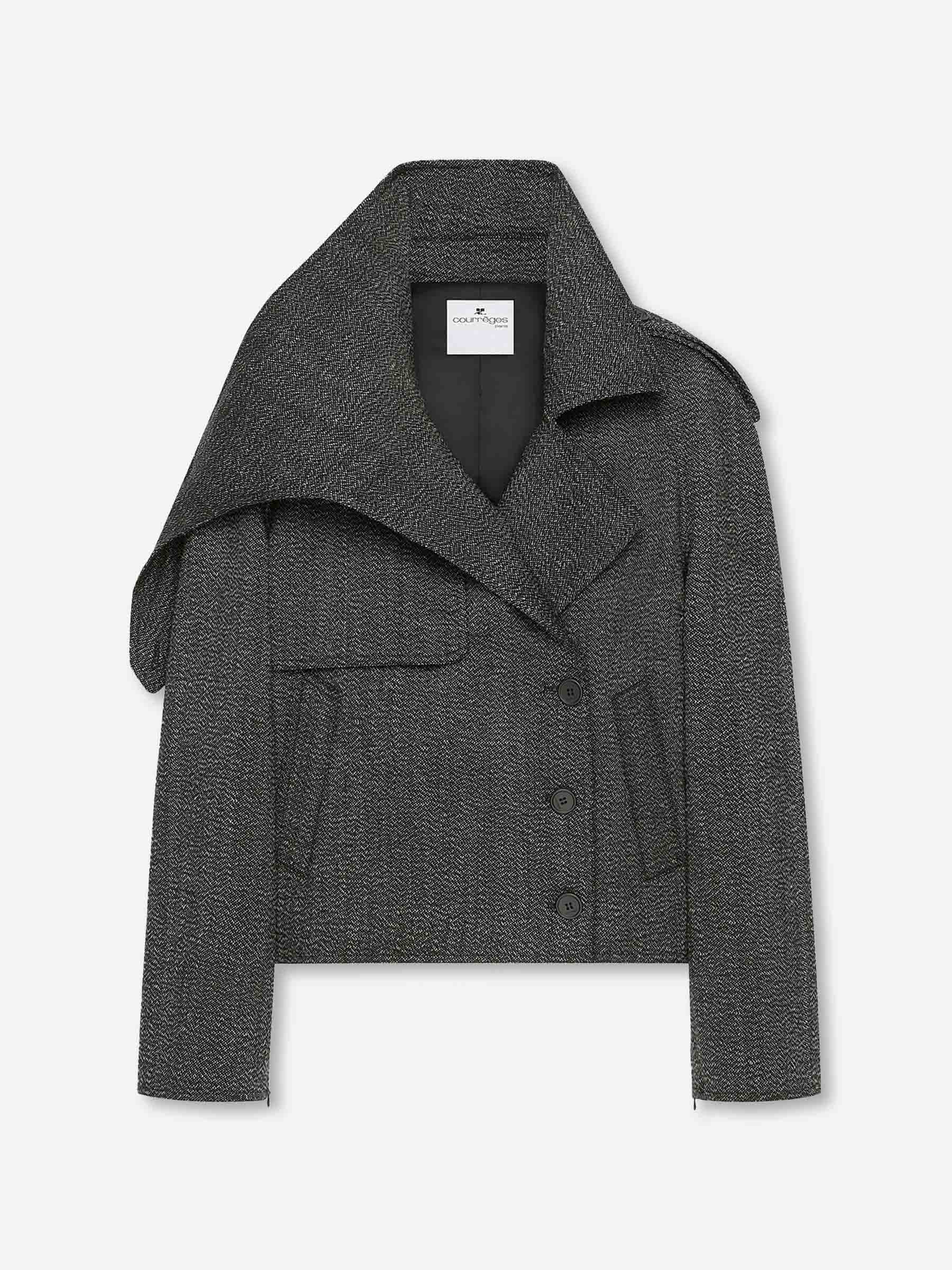 Courrèges Mujer Barcelona Abrigo Corto Lana color Negro sku 771-001631 01 - Foto 1