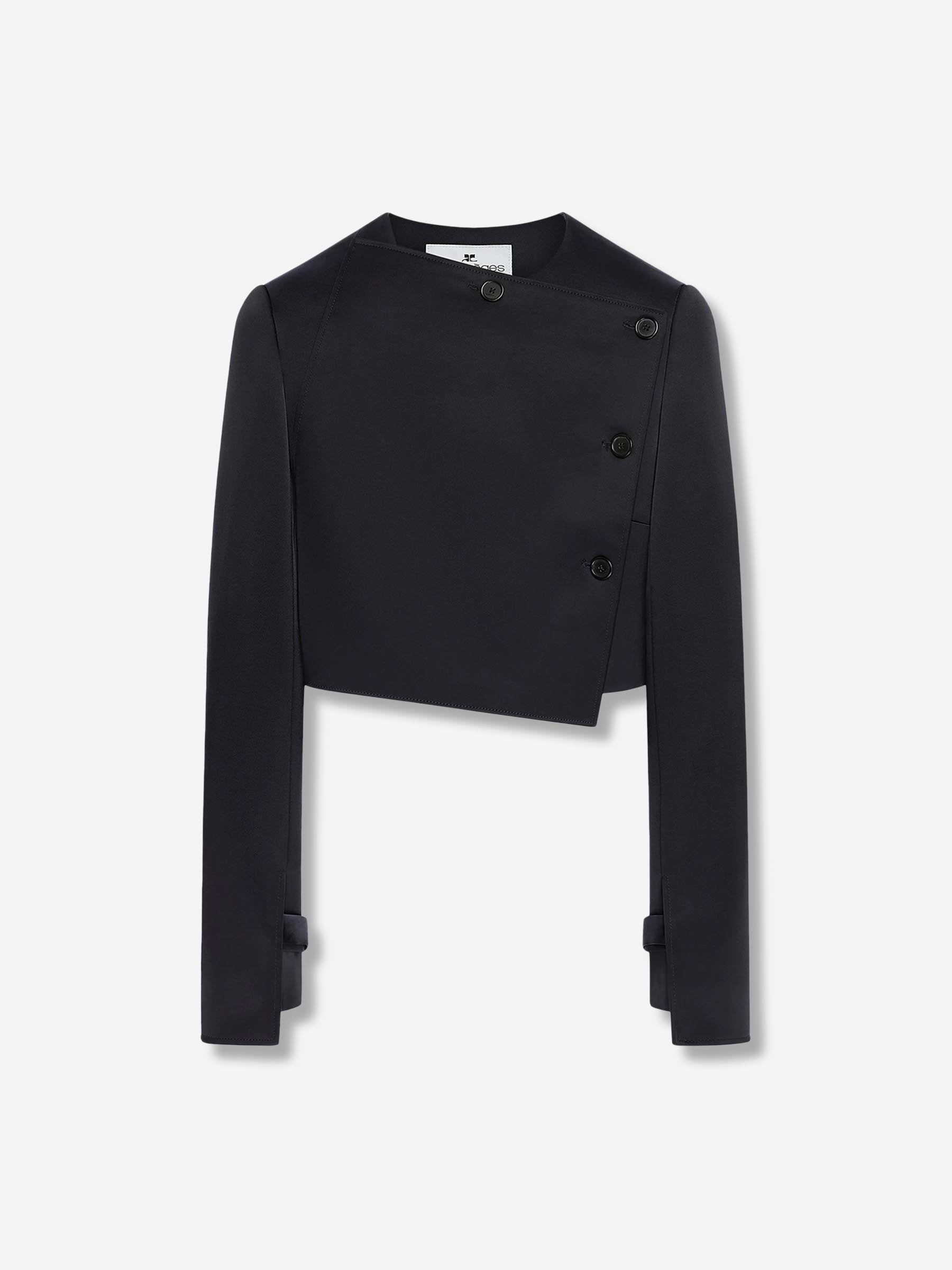 Courrèges Mujer Barcelona Chaqueta Satén Oblicua color Negro sku 771-001666 01 - Foto 1
