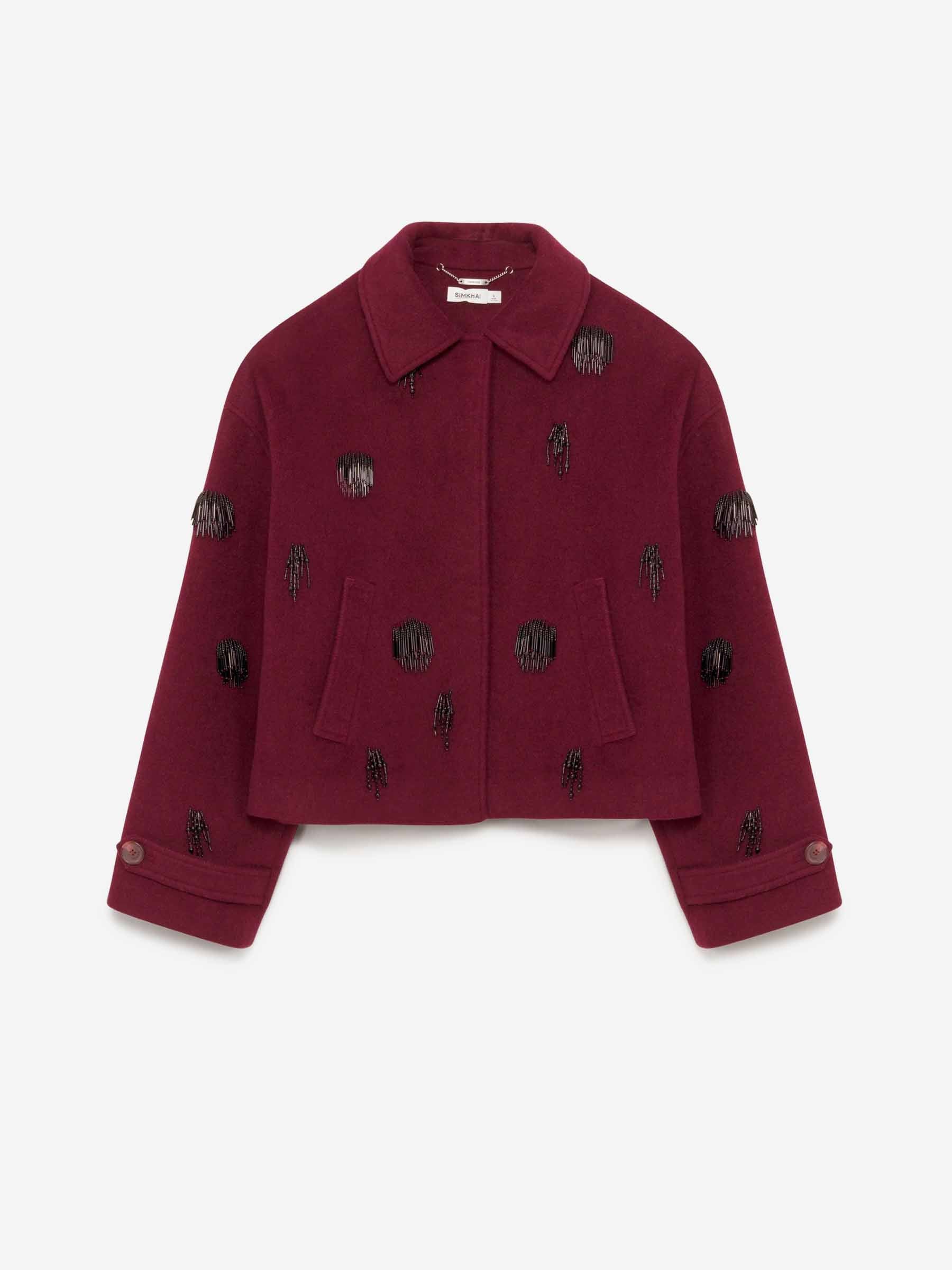 Simkhai Mujer Barcelona Abrigo Corto Katya color Burdeos sku 771-001679 01 - Foto 1