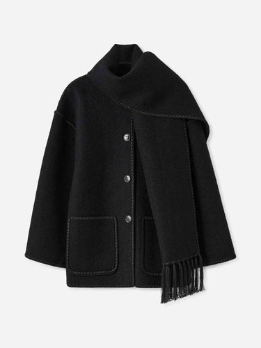 TOTEME Mujer Barcelona Abrigo Corto Bufanda Integrada color Negro sku 771-001704 03 - Foto 1