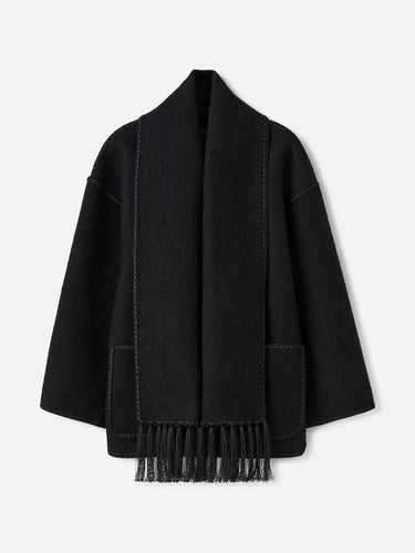 TOTEME Mujer Barcelona Abrigo Corto Bufanda Integrada color Negro sku 771-001704 03 - Foto 3
