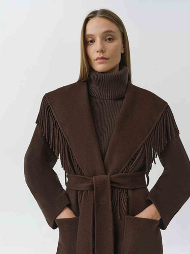 Simkhai Mujer Barcelona Abrigo Flecos Carrie color Marrón Oscuro sku 771-001726 01 - Foto 3