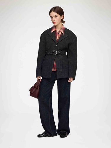 Ganni Mujer Barcelona Chaqueta Casual Lana color Gris Antracita sku 771-001731 01 - Foto 2