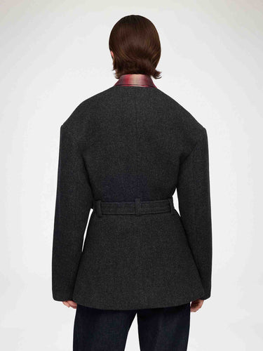 Ganni Mujer Barcelona Chaqueta Casual Lana color Gris Antracita sku 771-001731 01 - Foto 3