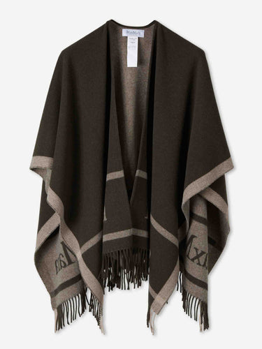 Max Mara Mujer Barcelona Poncho Lana Logo color Marrón Oscuro sku 771-001750 01 - Foto 1
