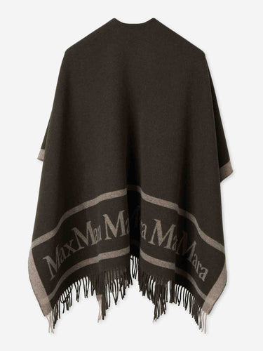 Max Mara Mujer Barcelona Poncho Lana Logo color Marrón Oscuro sku 771-001750 01 - Foto 2