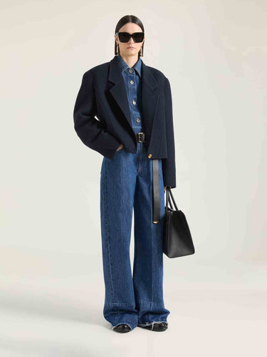 Givenchy Mujer Barcelona Abrigo Cropped Lana Cashmere color Azul Noche sku 771-001761 01 - Foto 2