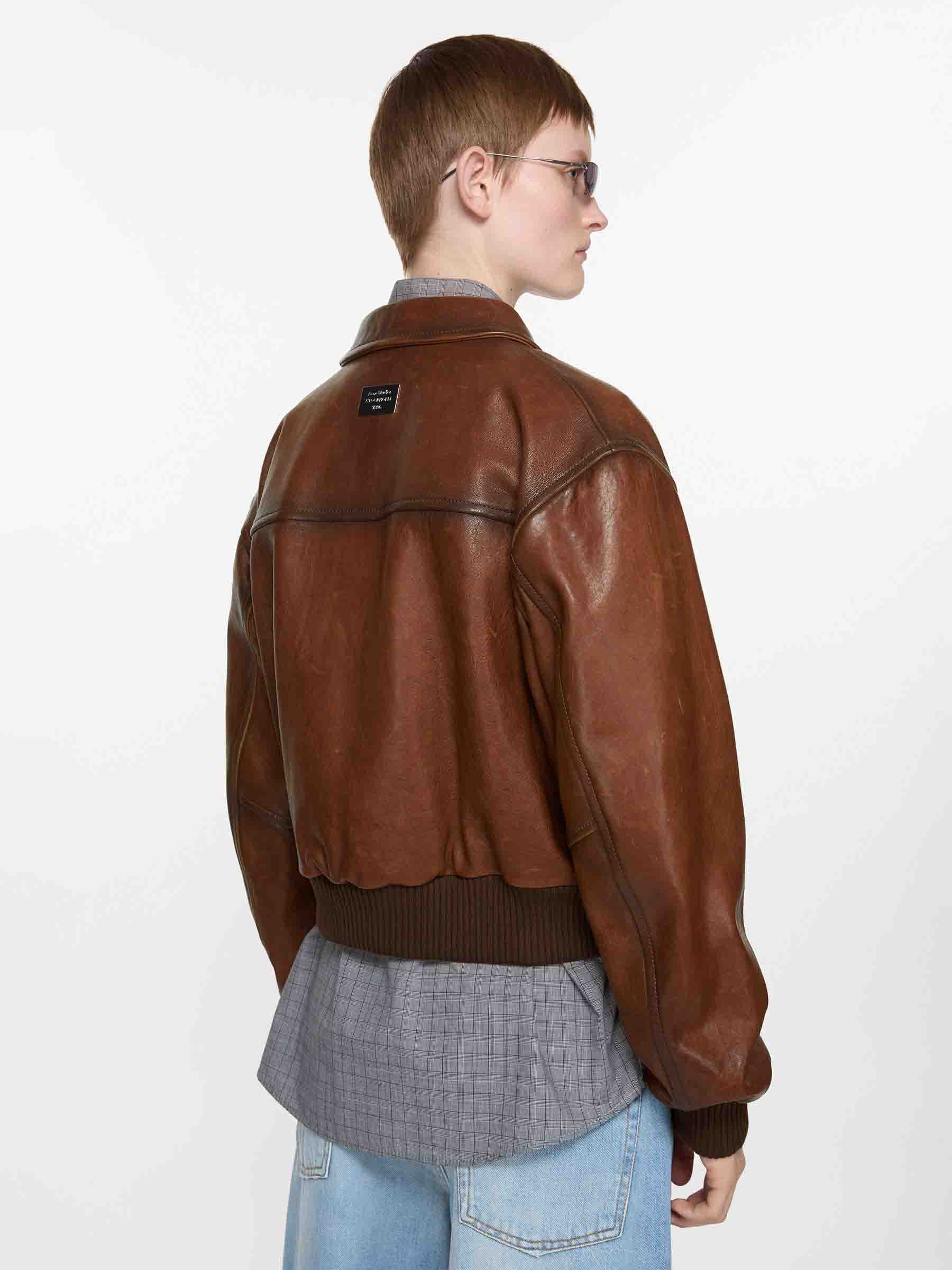 Acne Studios – Acne Studios Leather Bomber Jacket in Barcelona or