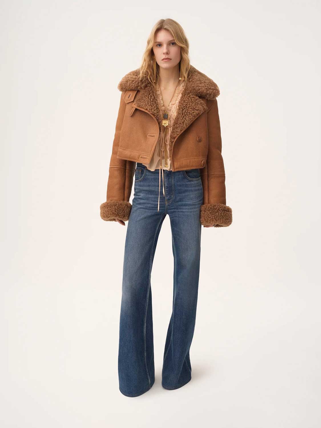 Chloé Mujer Barcelona Chaqueta Corta Piel color Camel sku 772-001469 01 - Foto 2