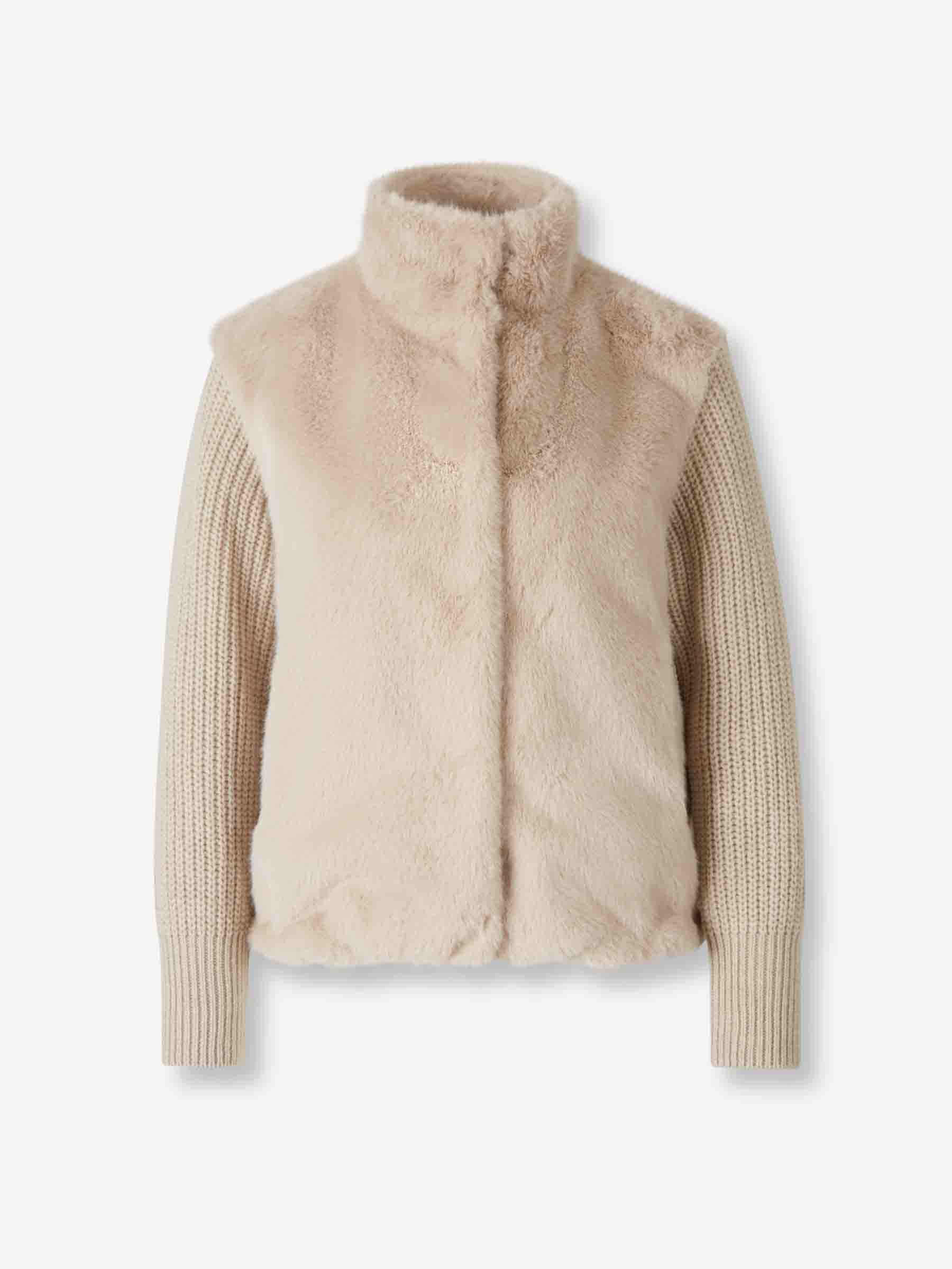 Herno Mujer Barcelona Chaqueta Faux Fur Tricot color Beige sku 772-001471 02 - Foto 1