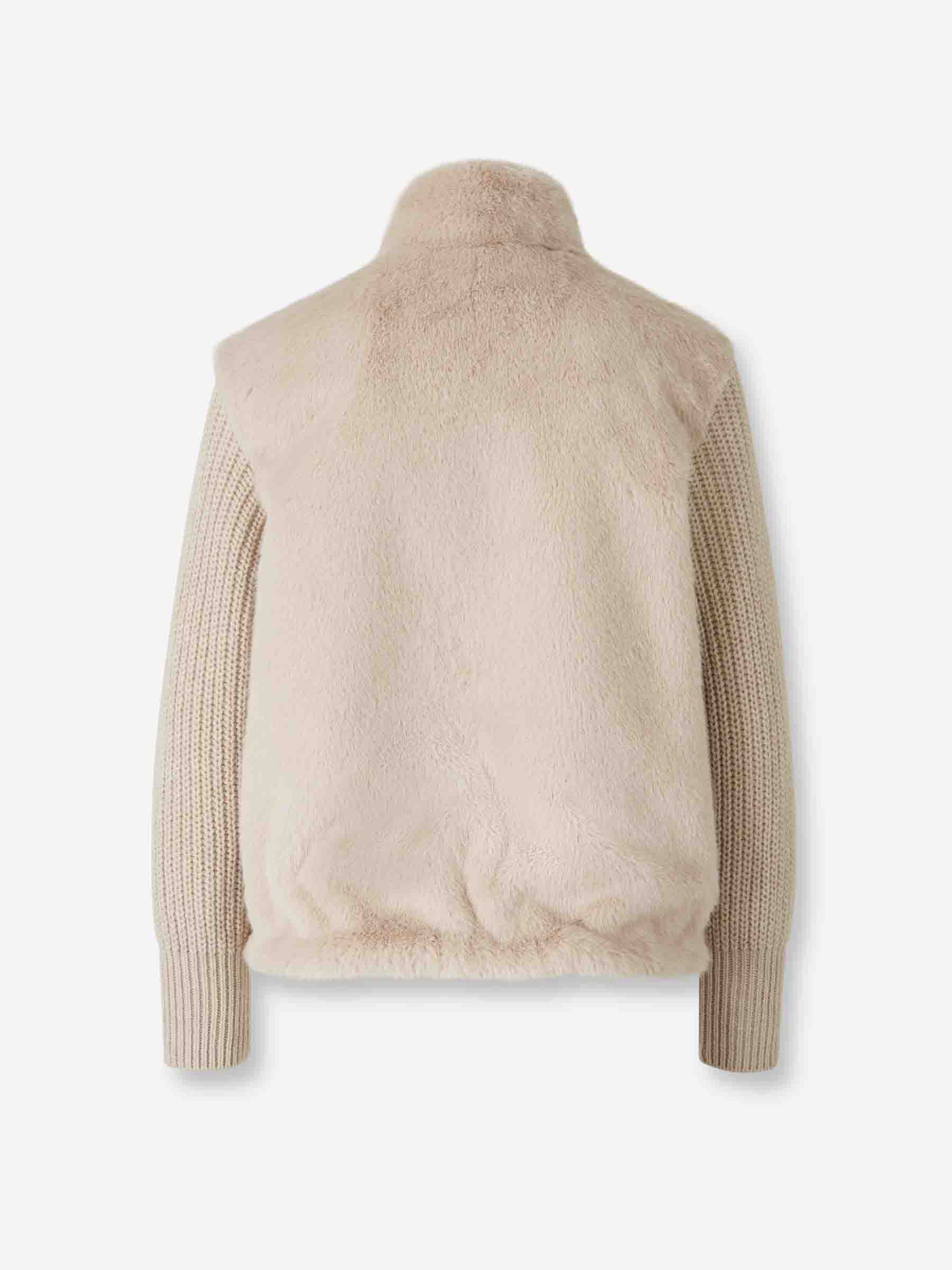 Herno Mujer Barcelona Chaqueta Faux Fur Tricot color Beige sku 772-001471 02 - Foto 2
