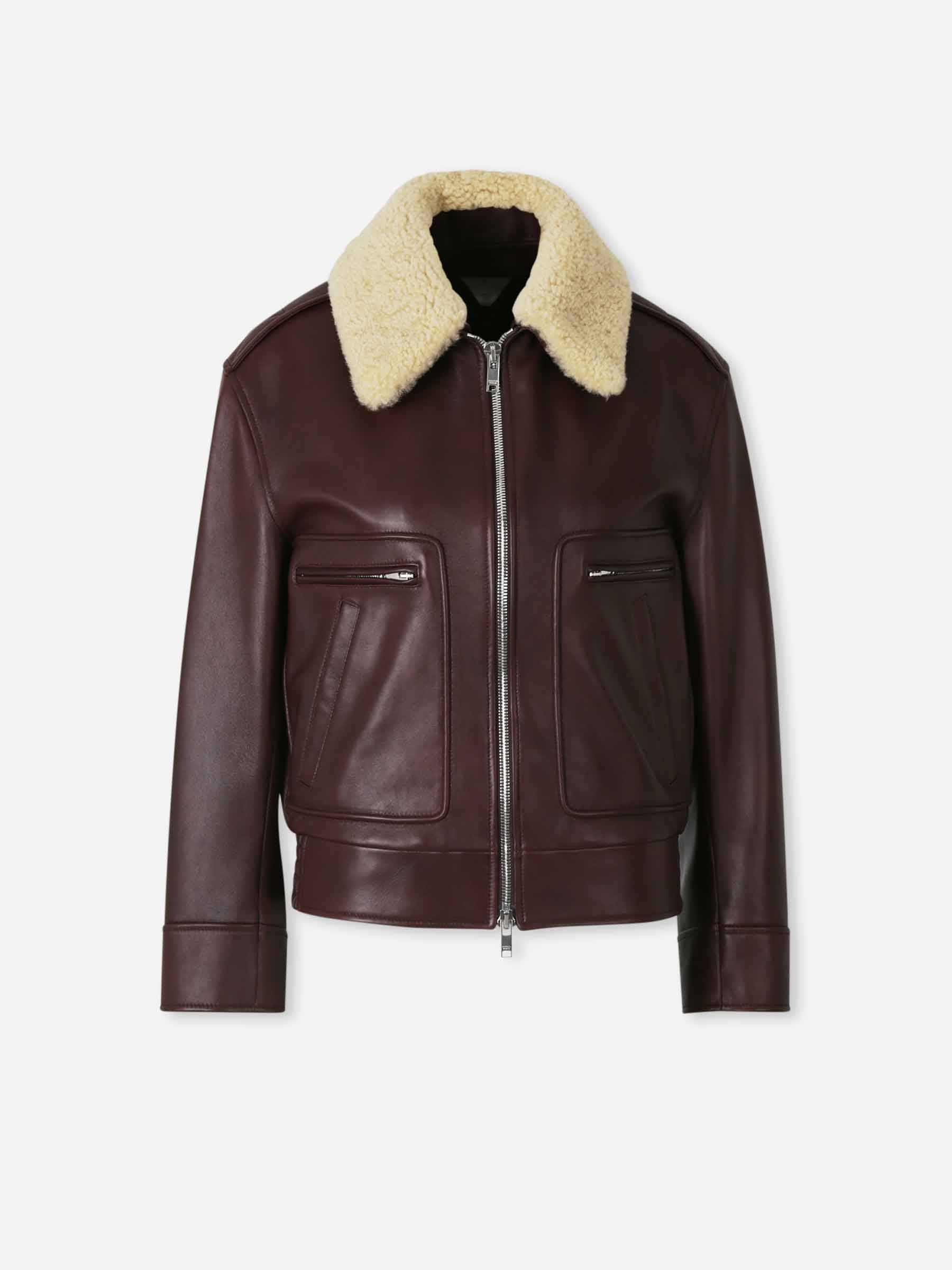 Bottega Veneta Mujer Barcelona Chaqueta Aviador Cuero color Marrón Oscuro sku 772-001479 01 - Foto 1